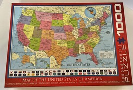 Eurographics Jigsaw Puzzle Map of the United States of America 1000 Pieces - $12.32