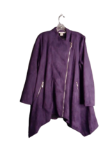 Feratelli Asymmetrical Full Zip Purple Jacket With High Low Hem Womens L... - £23.68 GBP