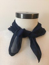Authentic Vintage Burberry’s London 100% Silk Navy Blue 18” Small Square Scarf - £25.25 GBP