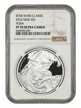 Niue: 2016 Star Wars Yoda $2 NGC Proof 70 UCAM (With Box and COA) - £226.02 GBP