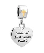 With Gold All things are possible Charm 925S bead for Bracelet - £17.02 GBP