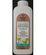 Baby Powder Pure Cornstarch Hypoallergenic w Aloe & Vitamin E  9oz - £3.15 GBP