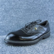 Dunlop  Men Golf Cleats Shoes Black Leather Lace Up Size 8 Medium - £27.78 GBP