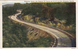 Highway Scene Famous &quot;S&quot; Curve U. S. 71 Arkansas Ozarks Postcard  - $2.99