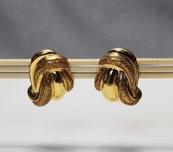 Vintage Avon Gold-tone Glitter Enamel Swirl Earrings Pierced Costume Jew... - £15.48 GBP