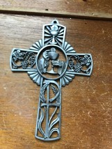 JCC 2000 Signed Pewter Openwork CROSS w Grapes Chalice Wheat Wall Plaque... - £8.87 GBP