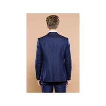 Men 3pc European Vested Suit WESSI by J.VALINTIN Extra Slim Fit JV12 Navy blue image 10