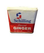 Vintage 1977 Schilling Ground Ginger White and Red Spice Tin McCormick - $405.05 MXN