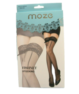 MOZE Black Sexy Fishnet Stockings Lace Top Thigh High Pantyhose Bedroom ... - £6.02 GBP