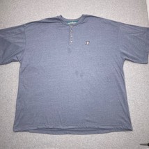 Big Dogs T-shirt 4XL Blue Henley Short Sleeve Embroidered Logo Spots Sta... - $16.00