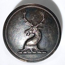 stag head livery button metal 1 inch by Strand Firmin &amp; Sons Ld London a... - $12.99