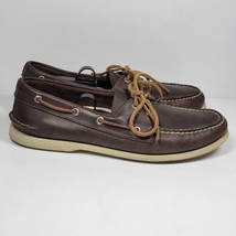 Sperry Top-Sider Men&#39;s A/O 2-Eye Brown/White Boat Shoes Size 11.5 M EUC  - £40.18 GBP