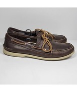 Sperry Top-Sider Men&#39;s A/O 2-Eye Brown/White Boat Shoes Size 11.5 M EUC  - £39.35 GBP