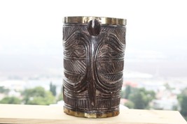 Large Antique Wooden Ritual Ceremonial Pot Handled Primitive Rare 13&quot; Home Decor - £186.09 GBP