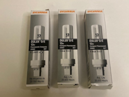 Lot of 3 Sylvania 20682 CF13DD/E/827 13W T4 Double Tube CFL 4pin G24q-1 ... - $6.20