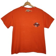 Harley Davidson Pocket T Shirt - Men&#39;s Medium - Orange Virginia - £11.63 GBP