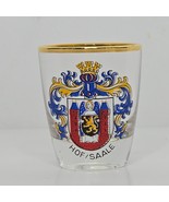 Hof Saale Germany Bavarian Gold Rim Shot Glass Bar Shooter Travel Souvenir - $9.99