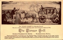 Postcard - The Pioneer Grill -GEORGE Washington Hotel -WASHINGTON Pa -BK38 - £2.32 GBP