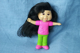 2007 Cabbage Patch Kids Girl Doll Burger King Black Hair 4" - $1.52