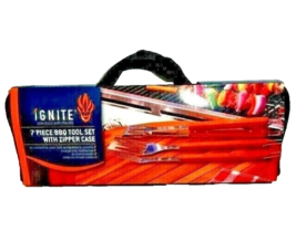 Ignite BBQ Tools Zipper Case Spatula Basting Brush Fork Skewers Tongs 7-... - $32.69