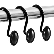 Black Shower Curtain Hooks, Metal Rust Proof Shower Curtain Rings For Shower Cur - $18.99