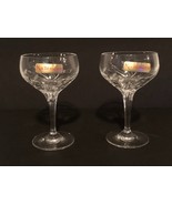 2 Nachtmann Fleurie Crystal Champagne Glass 4 3/4&quot; Signed Leaves NOS AS IS - £23.65 GBP