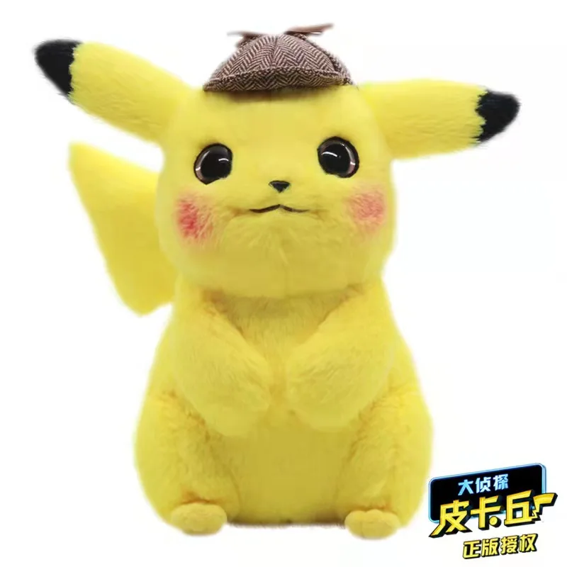 28Cm Pokemon Plush Toy Anime Figure Pikachu Detective High Quality Kawaii Pet - £20.62 GBP