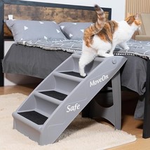 Dog Stairs for Small Dogs Foldable 4-Step Pet Dog Stairs Steps for Bed C... - £24.52 GBP