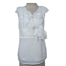 White Ruffle Sleeveless Blouse Size XS - $24.75