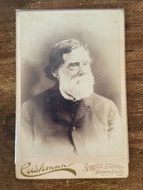 Vintage Cabinet Card. Man with beard by W.S. Cushman in Springfield, Ohio - £10.47 GBP