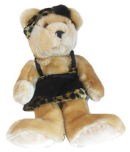 Heartland Apparel Bear Girls Overnight Plush Sack Holder Bag Cheetah Brown Black - £14.33 GBP