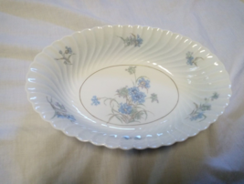 Haviland Limoges Bergere Oval Vegetable Bowl 10 3/4&quot; - Blue Flowers &amp; Gold Verge - £38.75 GBP