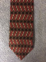 NEW J.Z. Richards Vintage Red Geometric Pattern Silk Tie - Never Worn - £5.31 GBP