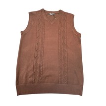 Paul Jones Sweater Vest Mens Large Brown Cable Argyle Grandpa Academia P... - $34.99