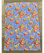 April Cornel Amazing Blue Pink Roses Floral Waffle Fabric Kitchen Hand T... - $16.34