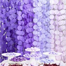 205Ft Lavender Party Decoration Ombre Purple Polka Dot Backdrop Streamer Tissue  - £27.25 GBP