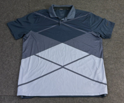 Nike Golf Dri-FIT  Short Sleeve Polo Men&#39;s Size Large Blue Criss Cross Pattern - £11.69 GBP