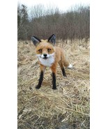 Handmade Realistic Fox Plush Toy - Soft Fox Stuffed Animal Gift - $1,590.00