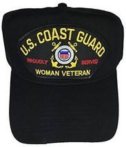 U.S. Coast Guard USCG Woman Veteran Proudly Served W/Logo HAT - Black - ... - $17.99