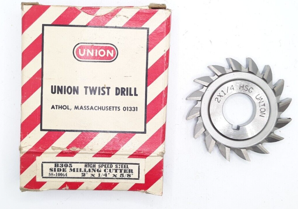 UNION HSS Side  Milling Cutter 2&quot; X1/4&quot;X 5/8&quot; 58-10064 - $13.99