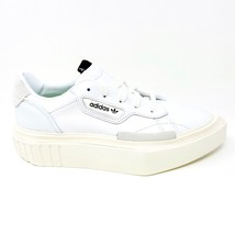 Adidas Hypersleek Cloud White Womens Size 9.5 Leather Platform Sneakers G54050 - £45.51 GBP