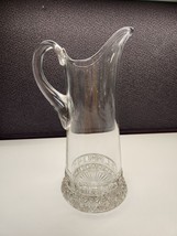 Antique Art Deco Pressed Glass Drink Water Juice Barware Service Jug Pitcher - £33.62 GBP