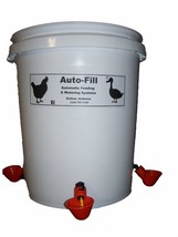 5 Gal Automatic Chicken Poultry Waterer 4 Drinker Cups Hose Connection - £77.55 GBP