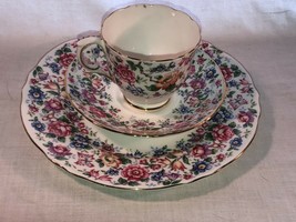 Royal Victoria Sprintime Trio Cup Saucer &amp; Luncheon Plate + Crown Staffordshire - £27.37 GBP