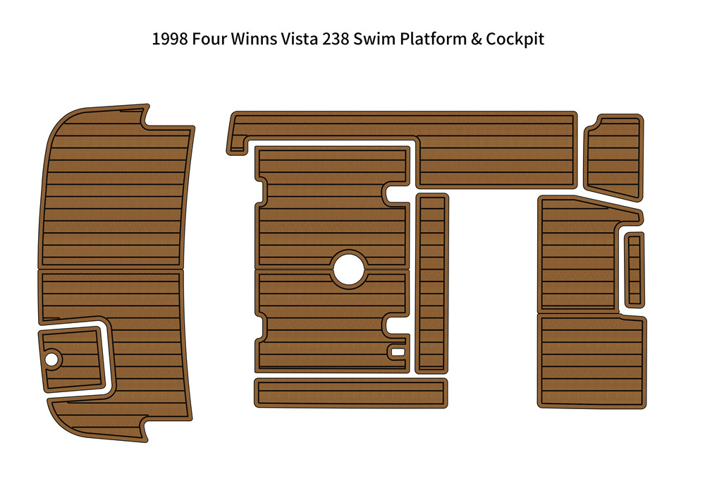 1998 Four Winns 238 Vista Swim Platform Cockpit Boat EVA Foam Teak Floor... - $799.00