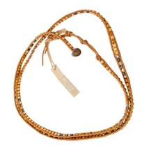 Chan Luu Necklace 34&quot; Shell Sterling Silver Beads Toggle Hand Woven Signed - £59.04 GBP