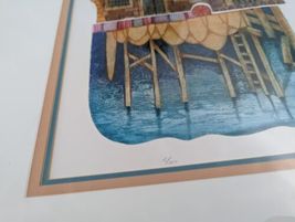 Amram Ebgi City of Jaffa Original Litho Color, Foil Embossed Signed Judaica Art image 10