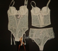 Victoria&#39;s Secret 32C, 34C, 36C Conjunto Sujetador + Liguero Osito Detalle Coco - £167.09 GBP