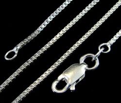 1.1MM Solid 925 Sterling Silver Italian Venetian Box Chain Necklace Italy  - £20.32 GBP+