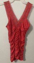 Wet Seal X-Small Dark Pink/Light Red Low Cut Laced Strap Sleeveless Blou... - $8.99